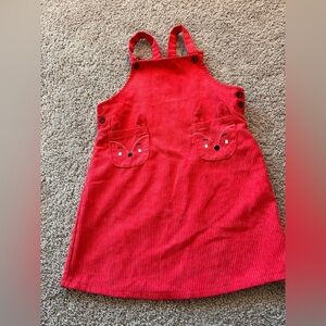 Hot Pink Girls Corduroy Jumper with Fox’s on Pockets 

Size 6/8